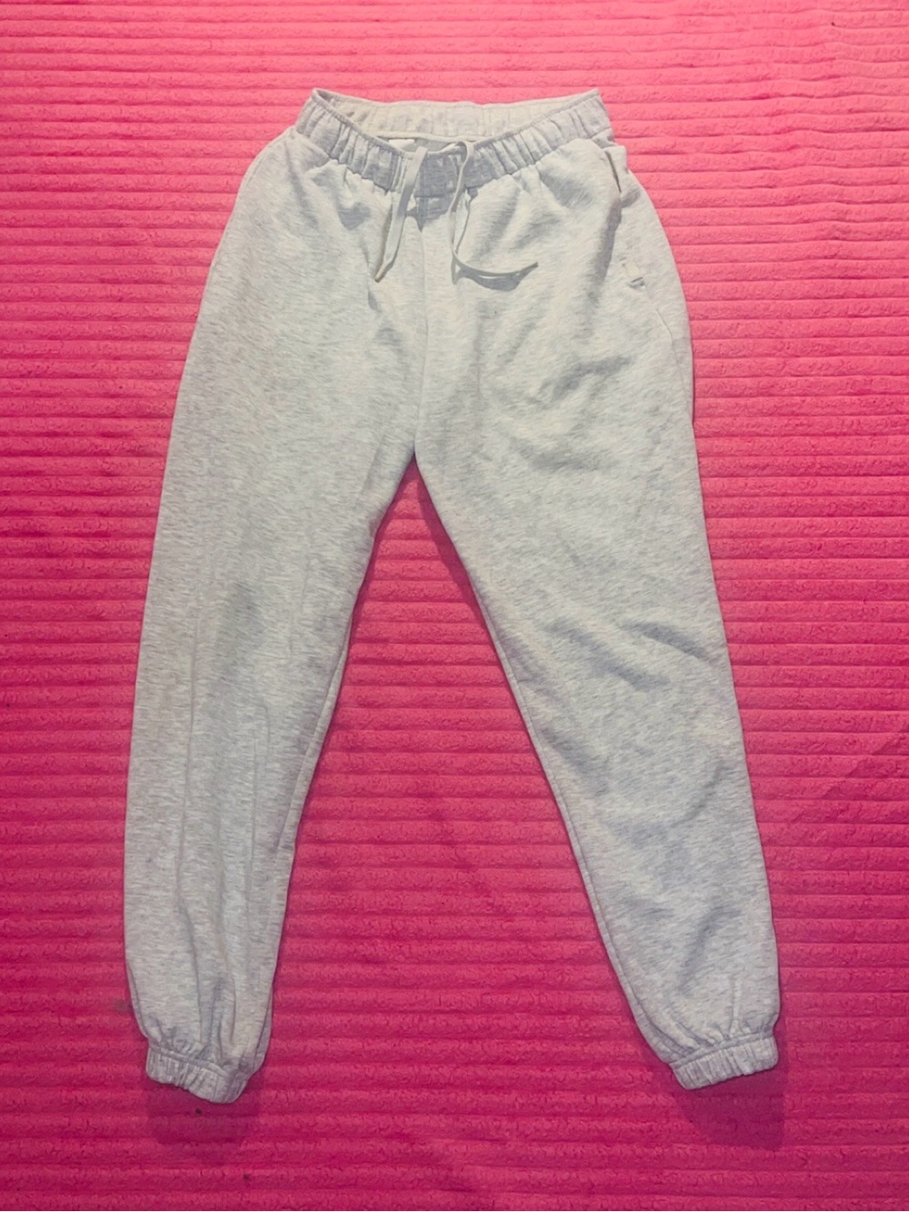 Gilly Hicks Heather Light Gray Sweatpants with Drawstring